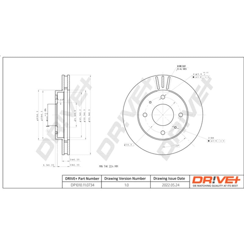 DRVE stabdžių diskas DP1010.11.0734
