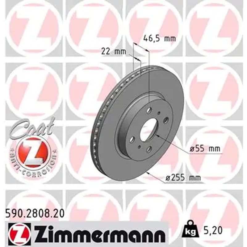 ZIMMERMANN stabdžių diskas 590.2808.20