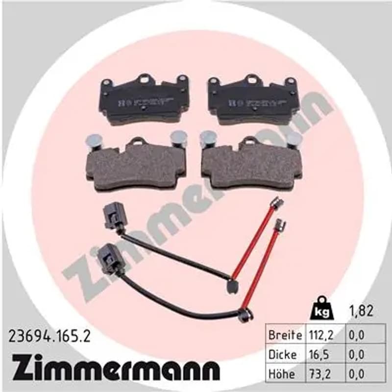 ZIMMERMANN 23694.165.2 stabdžių trinkelių rinkinys, diskinis stabdys