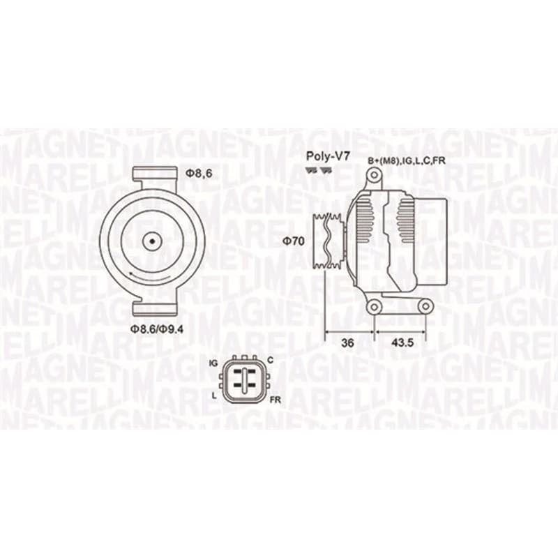 MAGNETIMARELLI kintamosios srovės generatorius 063731980010