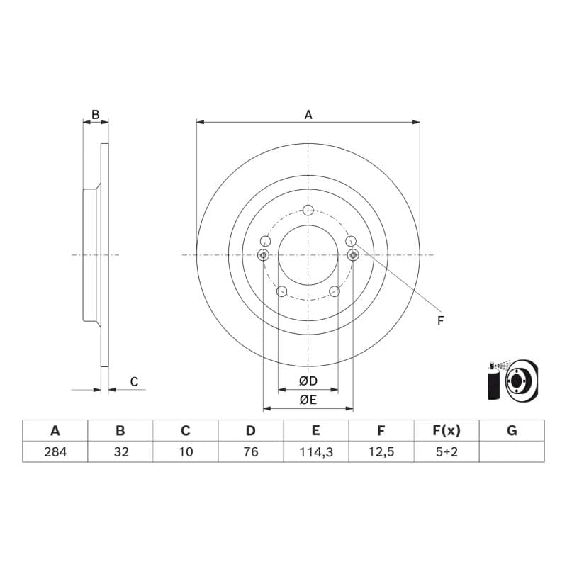 BOSCH 0 986 479 J22 stabdžių diskas