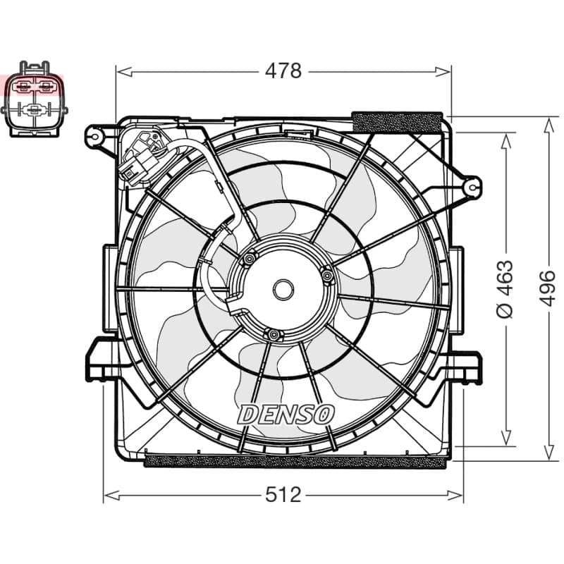 DENSO ventiliatorius, radiatoriaus DER43000