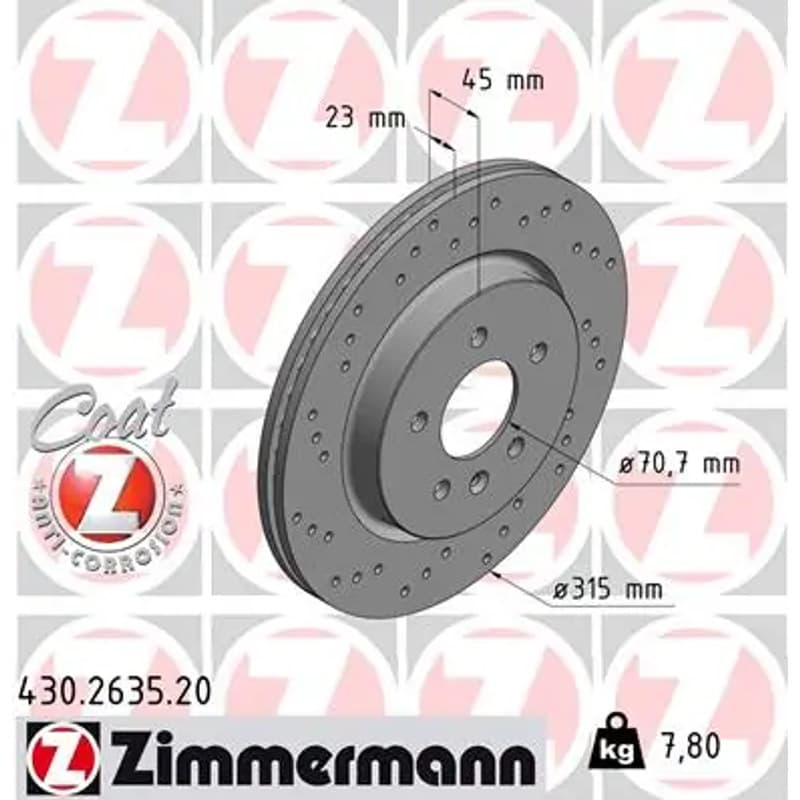 ZIMMERMANN stabdžių diskas 430.2635.20