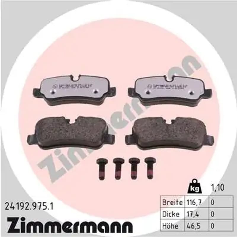ZIMMERMANN stabdžių trinkelių rinkinys, diskinis stabdys 24192.975.1