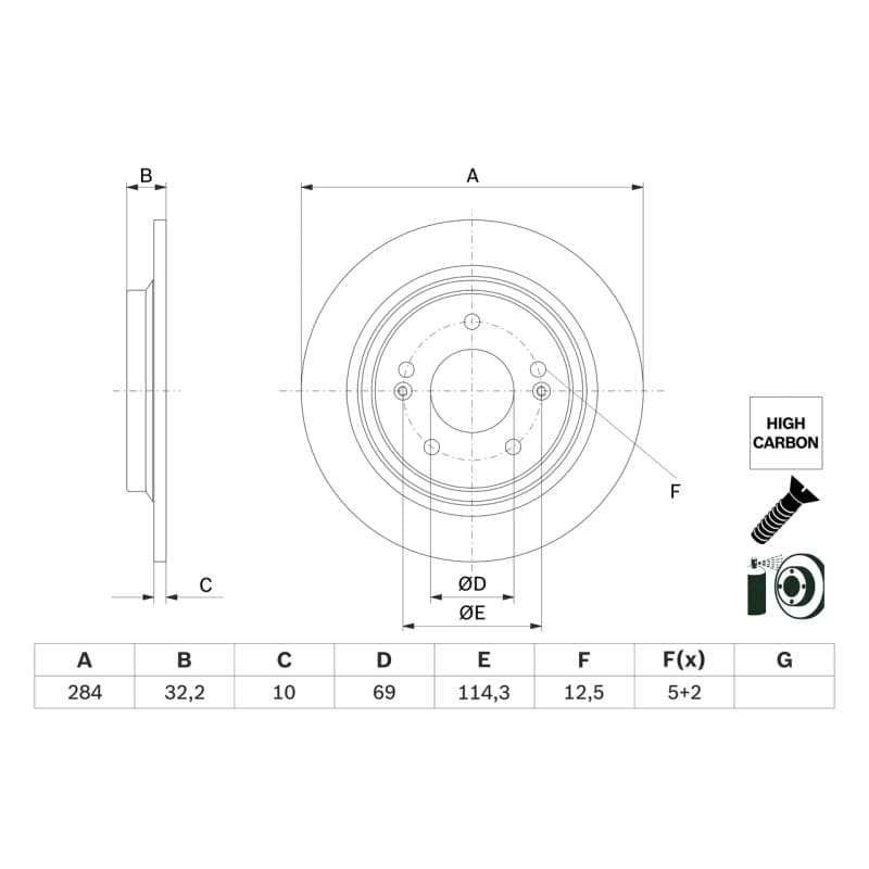 BOSCH 0 986 479 G77 stabdžių diskas