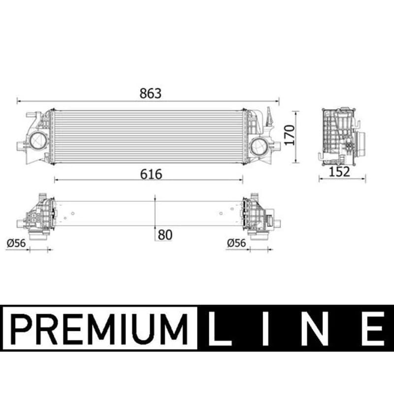 MAHLE CI 554 000P tarpinis suslėgto oro aušintuvas, kompresorius