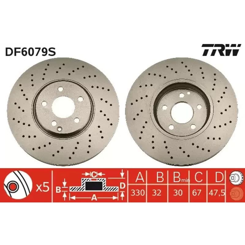 TRW stabdžių diskas DF6079S