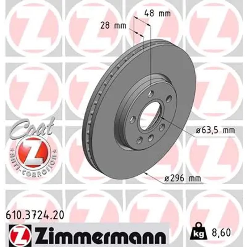 ZIMMERMANN stabdžių diskas 610.3724.20