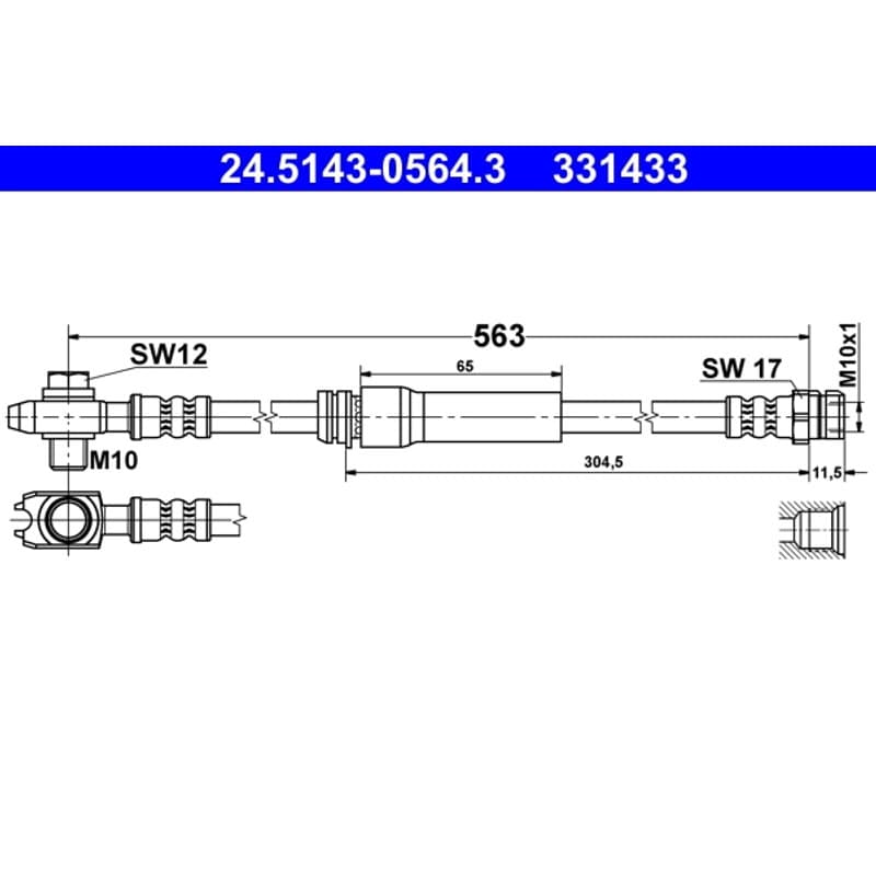 ATE Stabdžių žarnelė 24.5143-0564.3
