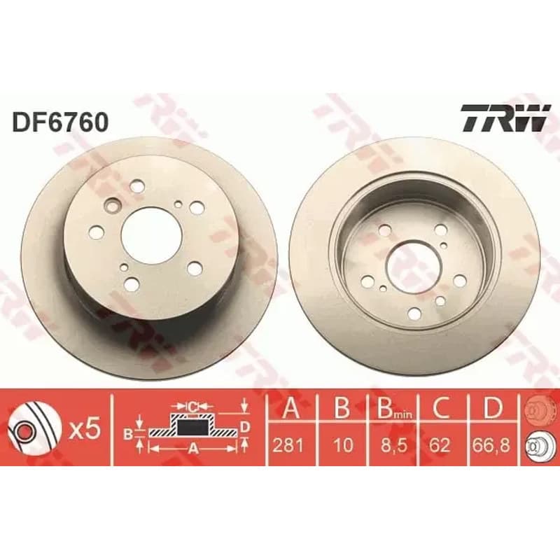 TRW stabdžių diskas DF6760