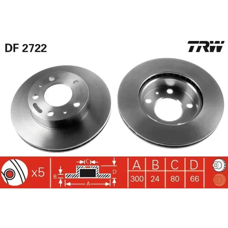 TRW stabdžių diskas DF2722
