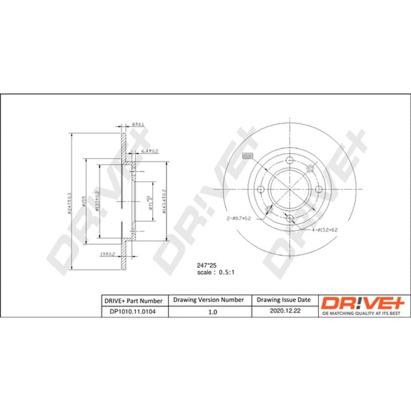 DRVE stabdžių diskas DP1010.11.0104