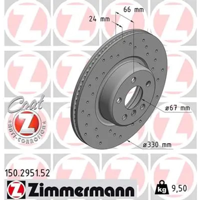 ZIMMERMANN stabdžių diskas 150.2951.52