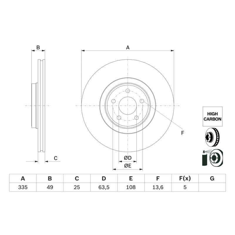 BOSCH 0 986 479 F80 stabdžių diskas