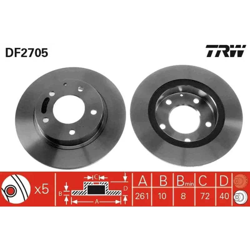 Stabdžių diskas TRW DF2705