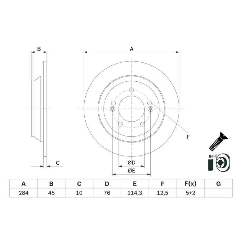BOSCH 0 986 479 G28 stabdžių diskas