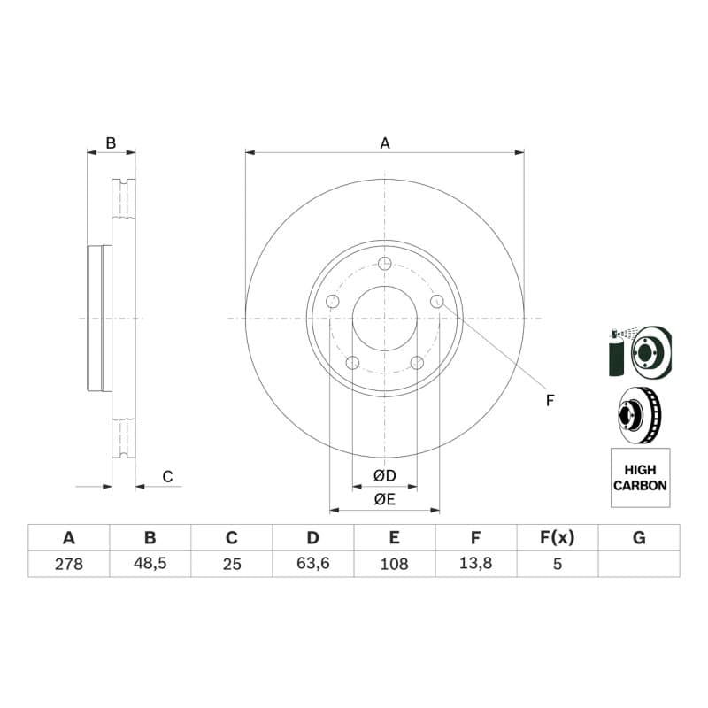 BOSCH 0 986 479 173 stabdžių diskas