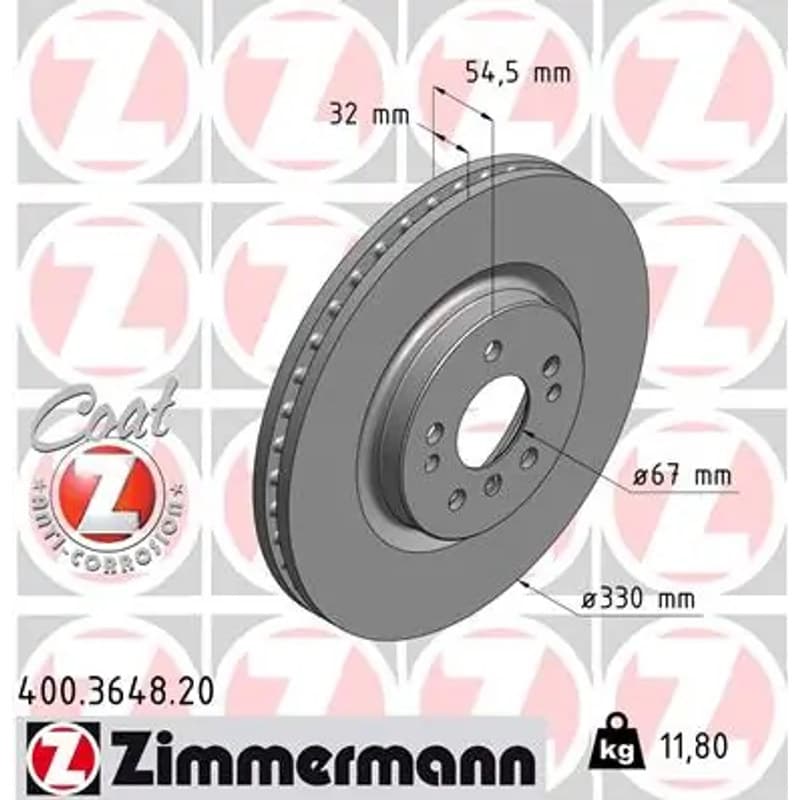 ZIMMERMANN stabdžių diskas 400.3648.20