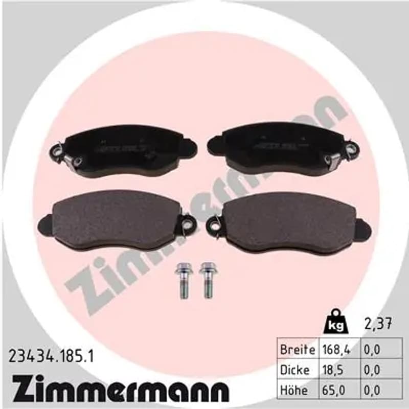 ZIMMERMANN stabdžių trinkelių rinkinys, diskinis stabdys 23434.185.1