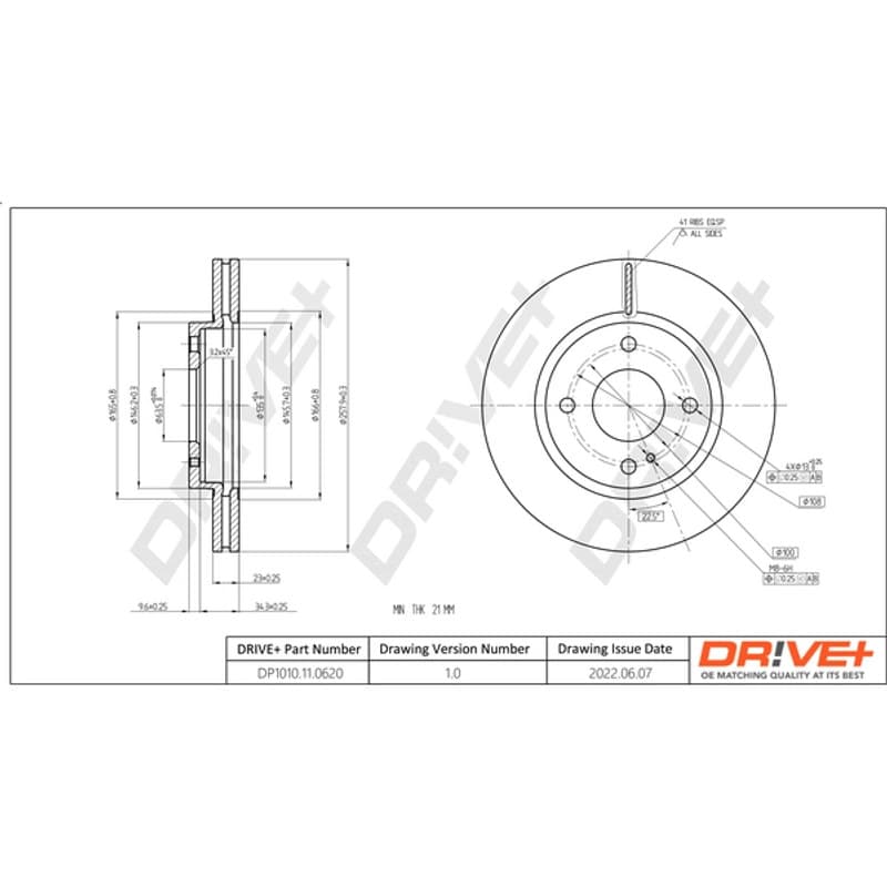 DRVE DP1010.11.0620 stabdžių diskas