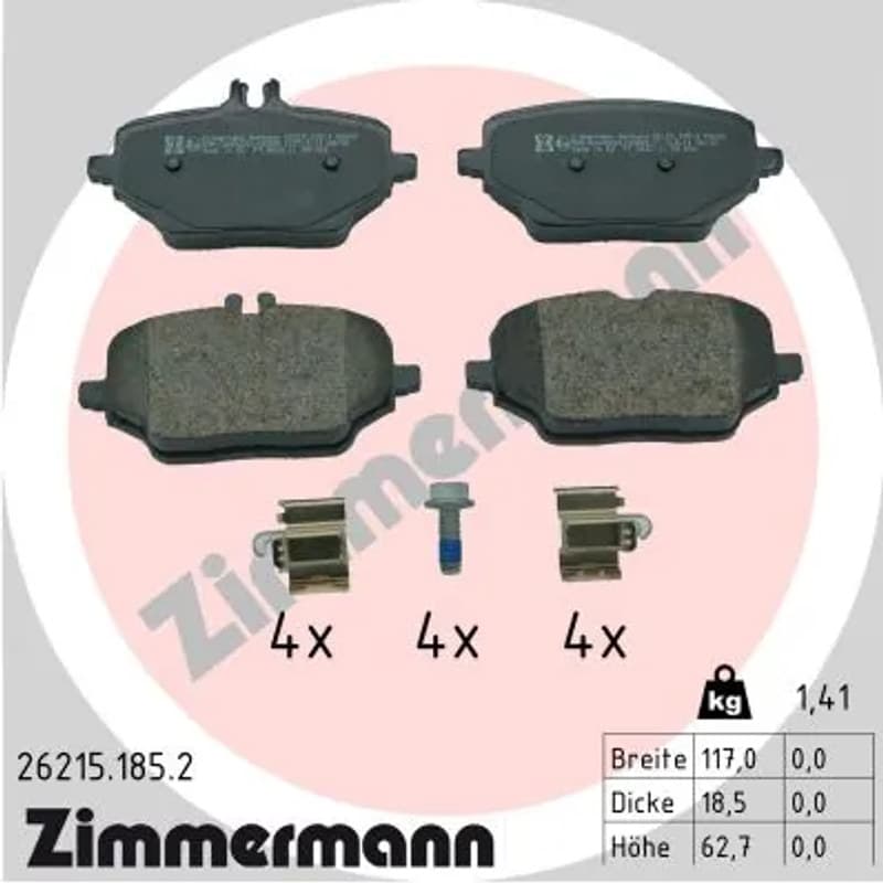 ZIMMERMANN stabdžių trinkelių rinkinys, diskinis stabdys 26215.185.2