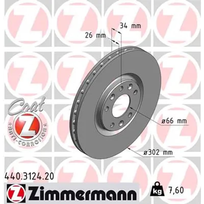 ZIMMERMANN stabdžių diskas 440.3124.20