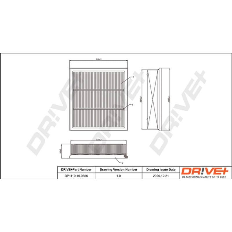 DRVE DP1110.10.0356 oro filtras