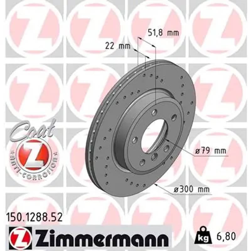 ZIMMERMANN stabdžių diskas 150.1288.52