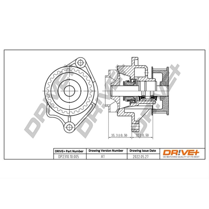 DRVE Vandens siurblys, variklio aušinimas DP2310.10.005