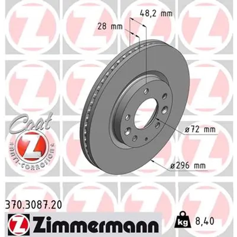 ZIMMERMANN stabdžių diskas 370.3087.20