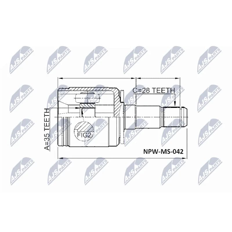 NTY jungčių komplektas, kardaninis velenas NPW-MS-042