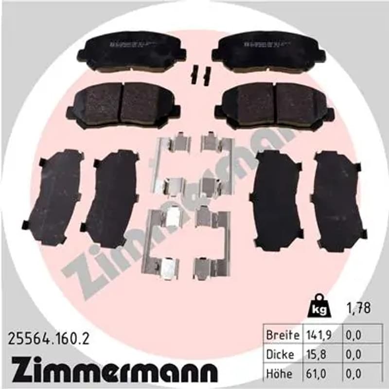 ZIMMERMANN stabdžių trinkelių rinkinys, diskinis stabdys 25564.160.2