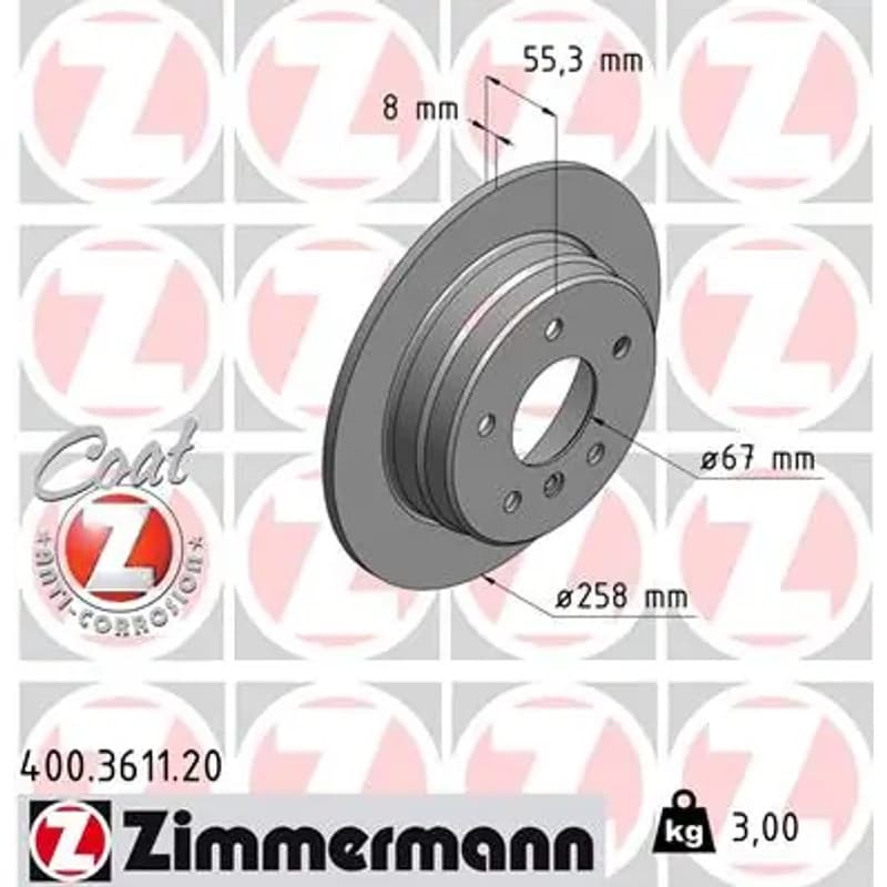ZIMMERMANN stabdžių diskas 400.3611.20