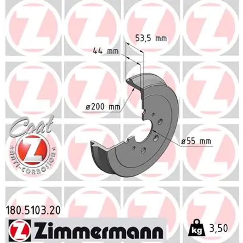ZIMMERMANN stabdžių būgnas 180.5103.20