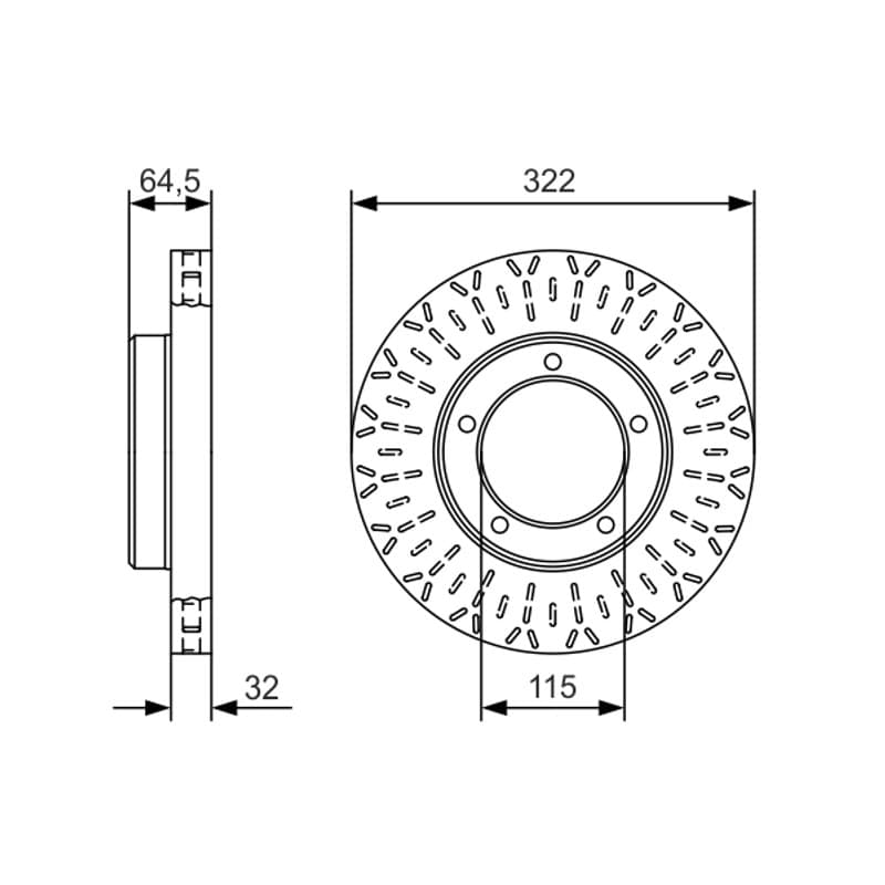 BOSCH 0 986 479 A64 stabdžių diskas