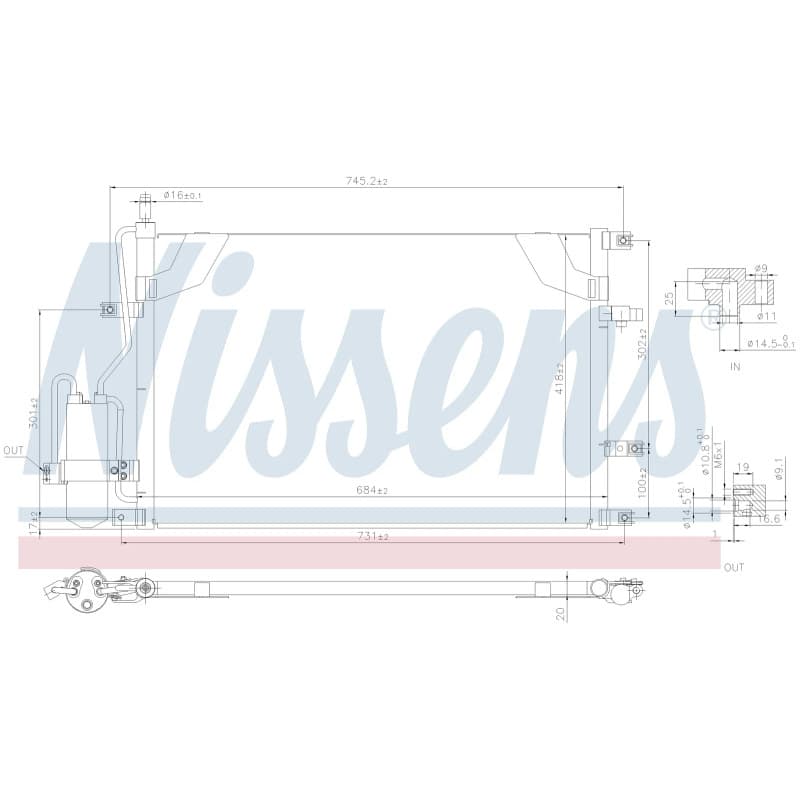 NISSENS kondensatorius, oro kondicionierius 94525 NISS