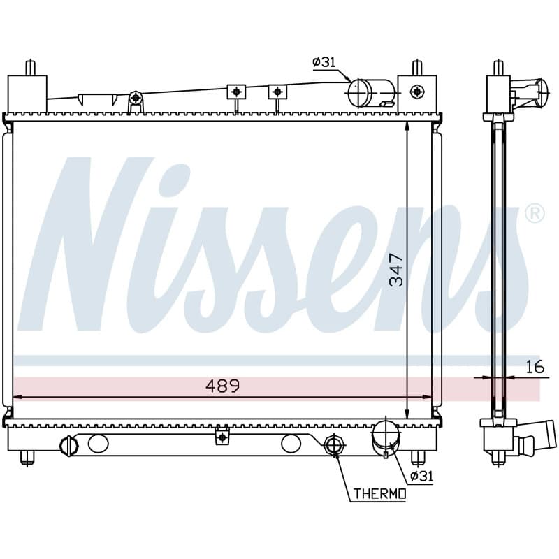 NISSENS radiatorius, variklio aušinimas 64798 NISS