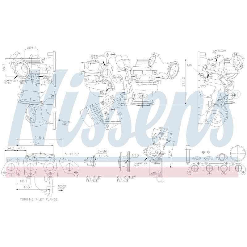 NISSENS kompresorius, įkrovimo sistema 93508 NISS