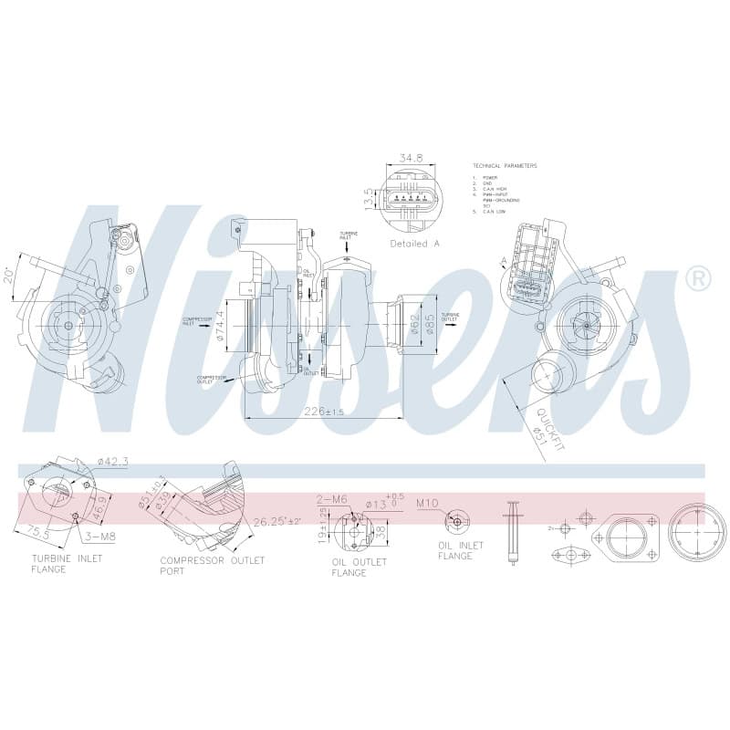 NISSENS kompresorius, įkrovimo sistema 93564 NISS