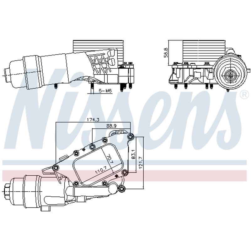 NISSENS alyvos aušintuvas, variklio alyva 91385 NISS