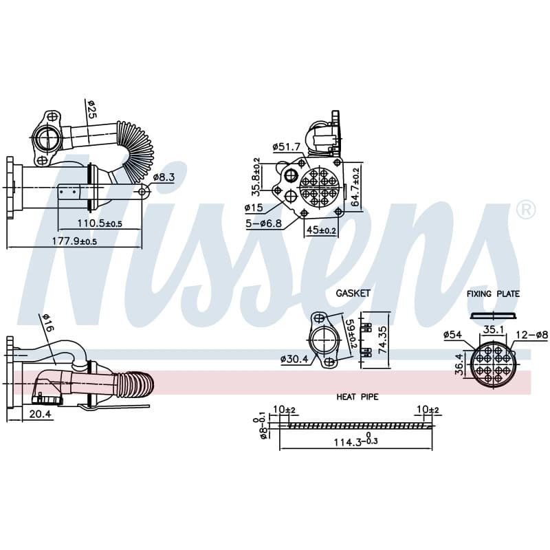 NISSENS aušintuvas, išmetamųjų dujų recirkuliacija 989453 NISS