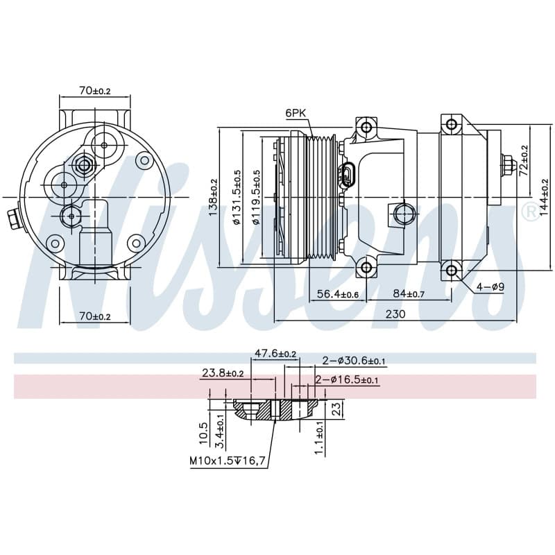 NISSENS kompresorius, oro kondicionierius 890050 NISS