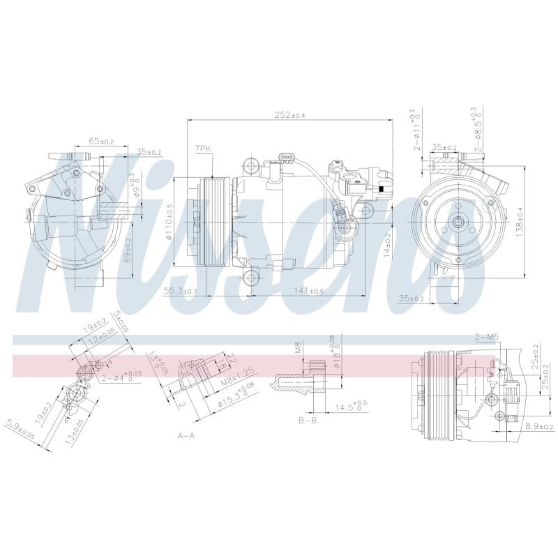 NISSENS kompresorius, oro kondicionierius 890071 NISS
