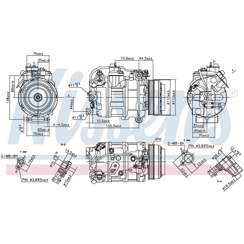 NISSENS kompresorius, oro kondicionierius 890218 NISS