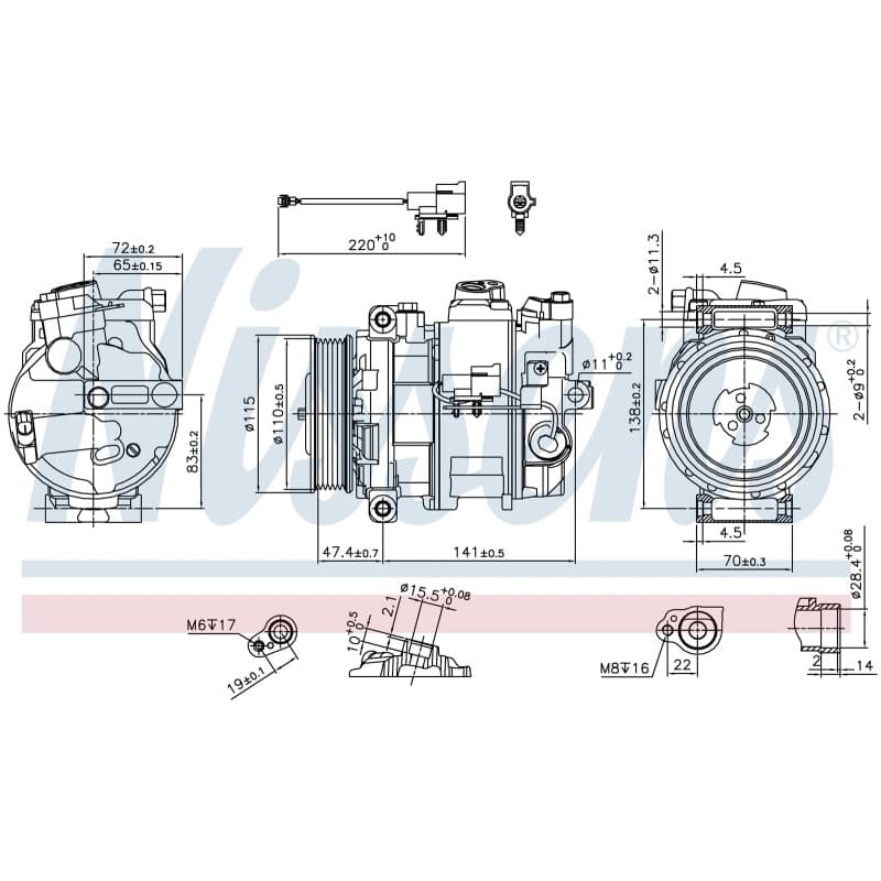 NISSENS kompresorius, oro kondicionierius 890306 NISS