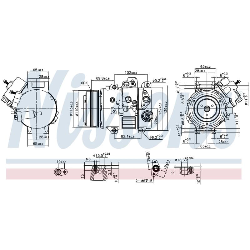 NISSENS kompresorius, oro kondicionierius 890631 NISS