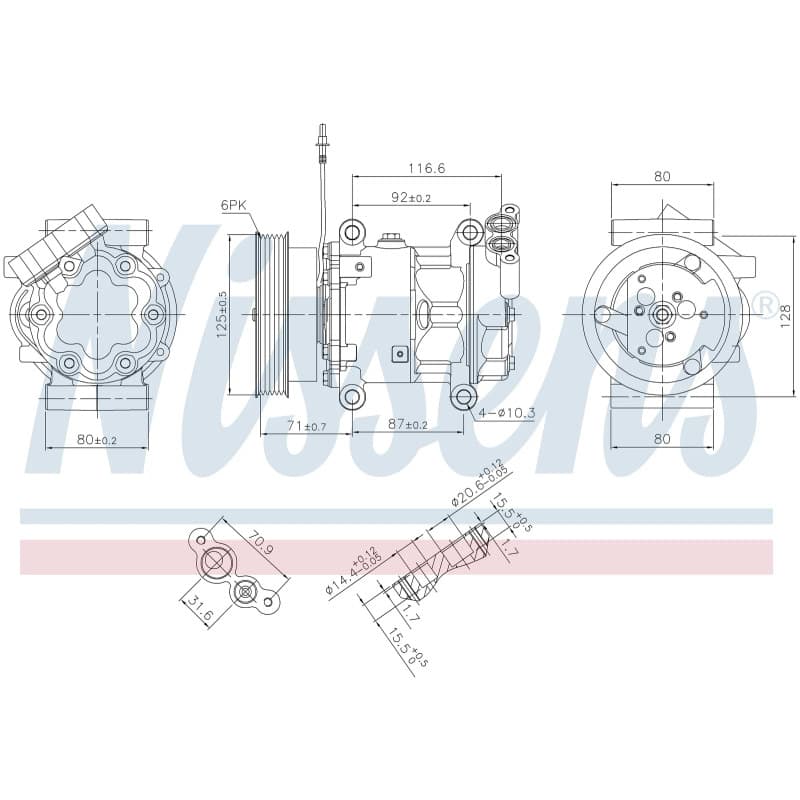 NISSENS kompresorius, oro kondicionierius 89064 NISS