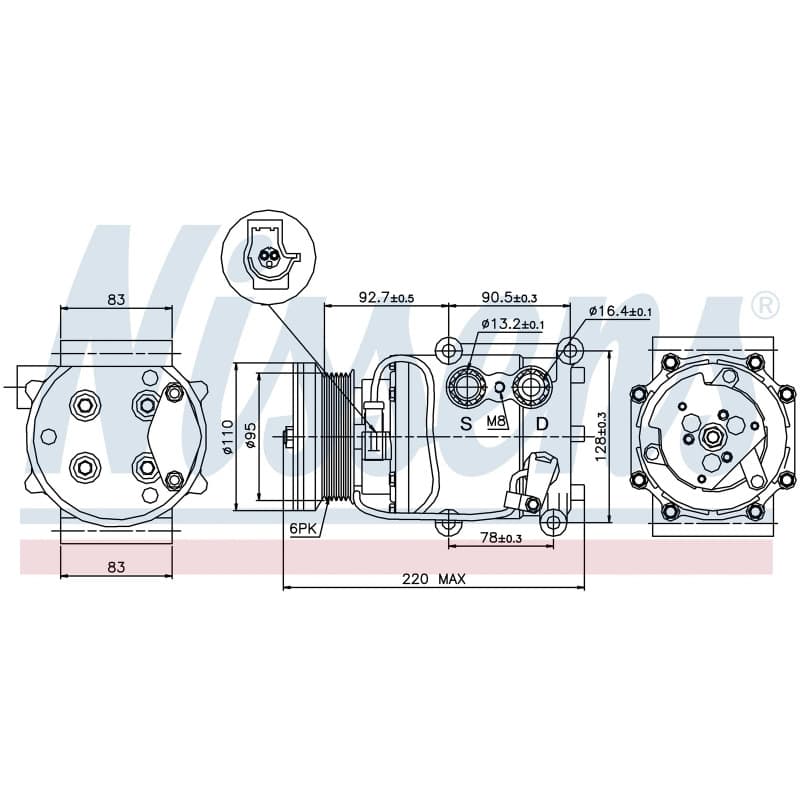 NISSENS kompresorius, oro kondicionierius 89071 NISS