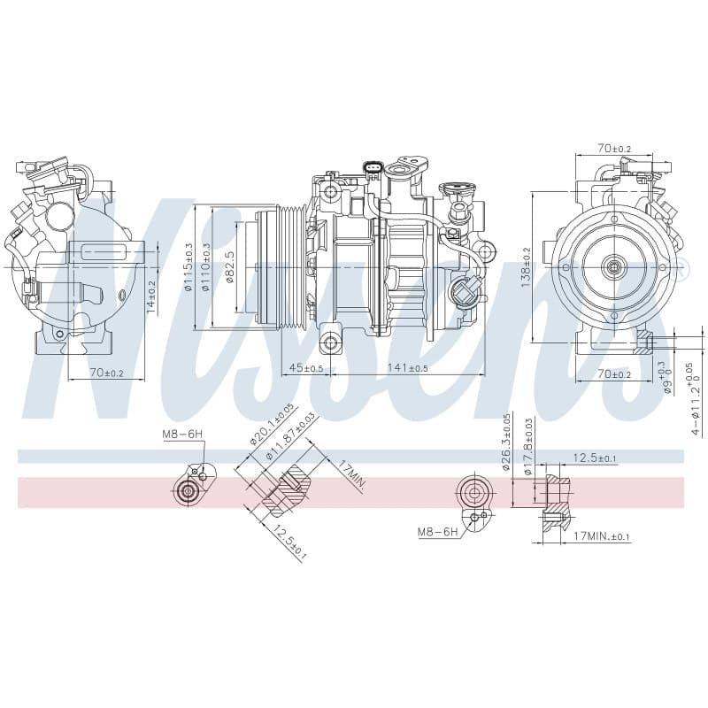 NISSENS kompresorius, oro kondicionierius 890717 NISS