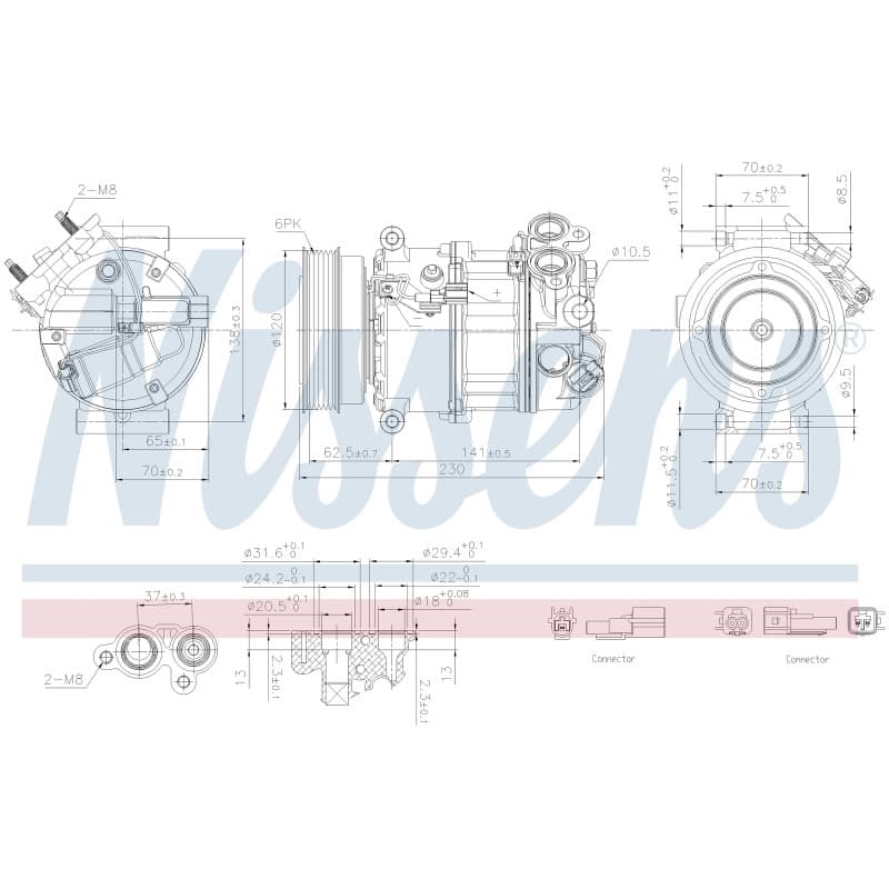 NISSENS kompresorius, oro kondicionierius 891004 NISS